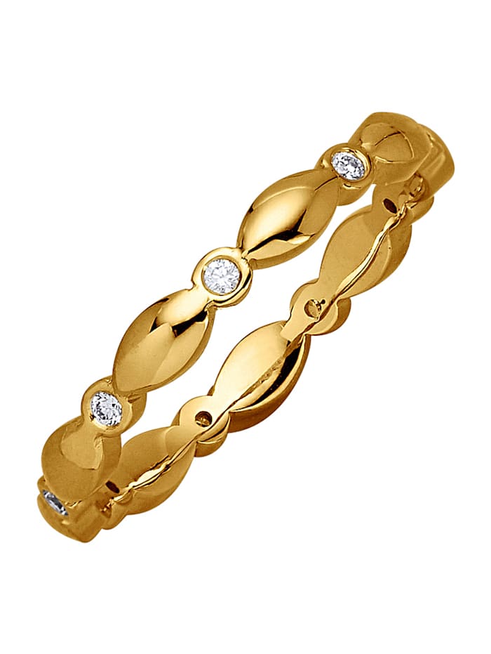Diemer Diamant Damenring mit Brillanten in Gelbgold 585, Gelbgoldfarben