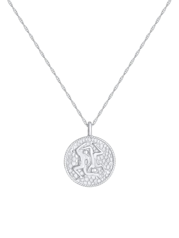 Halskette Sternzeichen Zwilling Münze 925 Silber