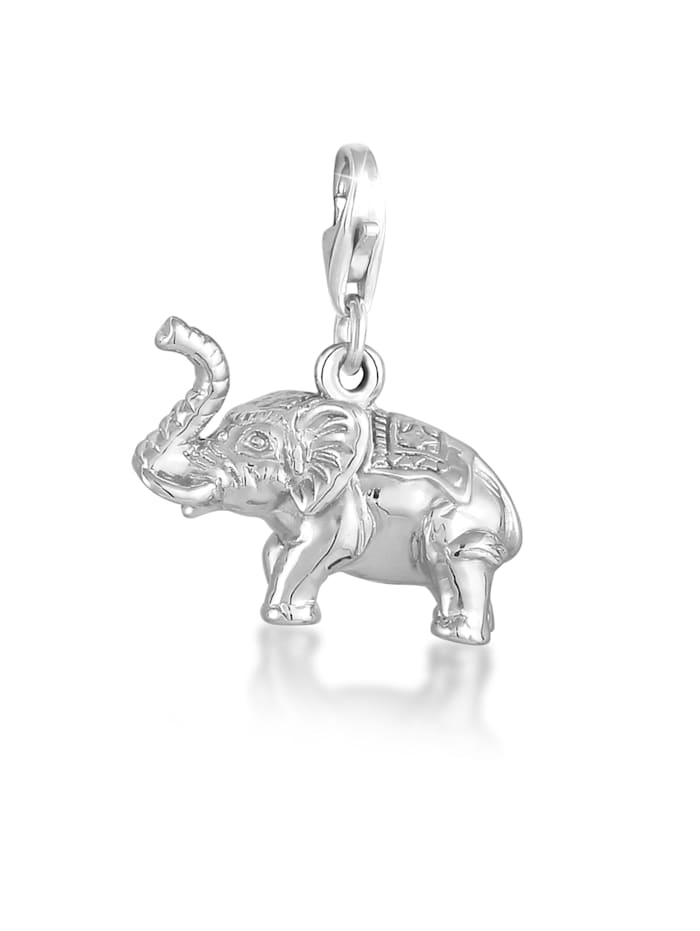 Nenalina Charm Anhänger Elefant Symbol Tier Reise 925 Silber, Silber