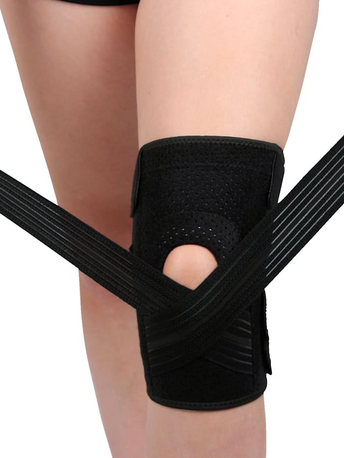 Vital Comfort Flextek Aktiv Kniebandage mit Klettverschluss, Schwarz