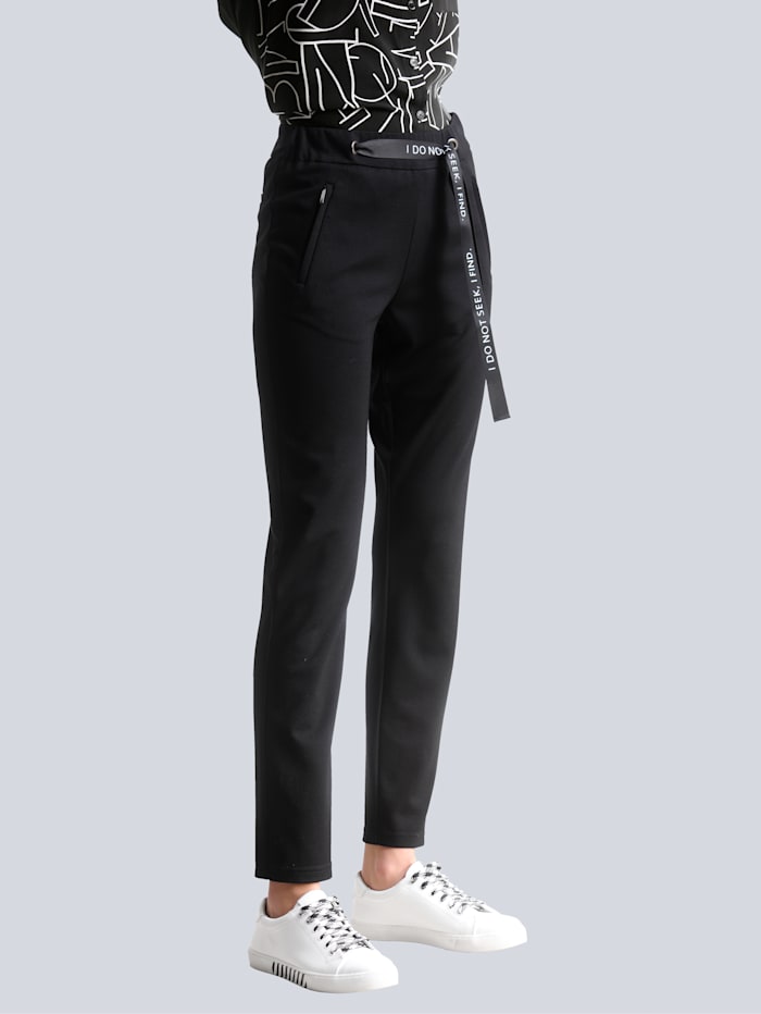Alba Moda Pantalon de style jogpant, Noir