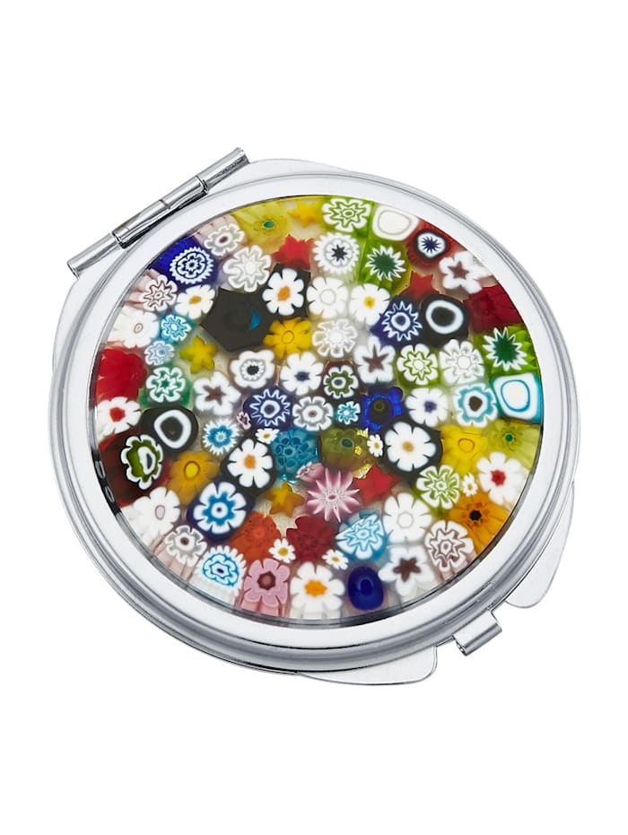 KLiNGEL Schminkspiegel mit Blumengravur, Multicolor