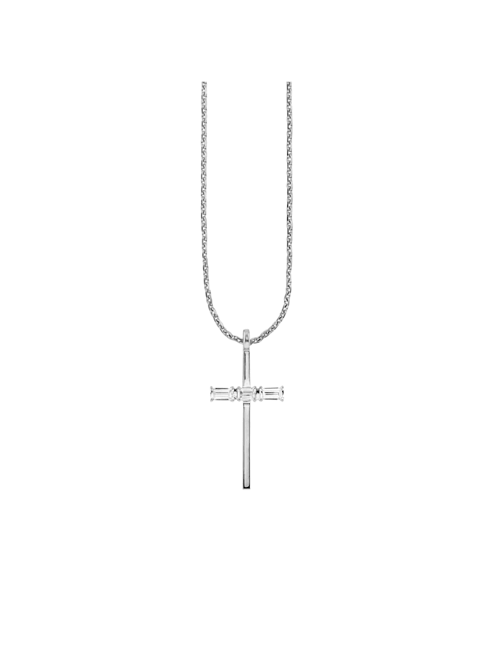 CAI Halskette 925/- Sterling Silber Weißtopas 45+5cm Glänzend 0,573, weiß
