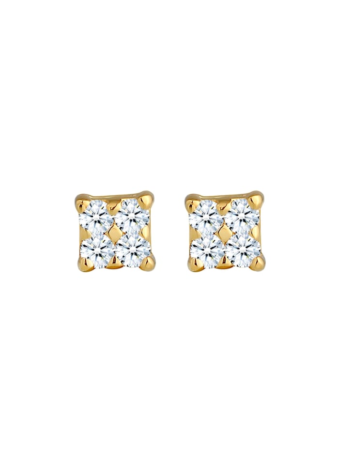 Ohrringe Klassisch Elegant Diamant (0.12 Ct.) 585 Gelbgold