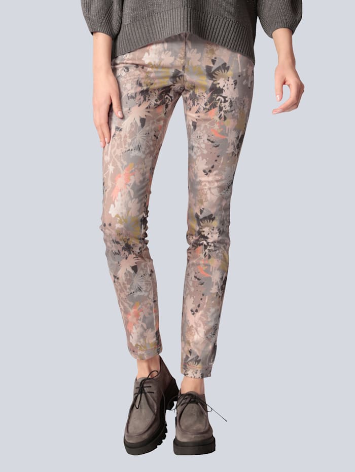 SPORTALM Jeans mit floralem Druckdessin, Koralle/Beige