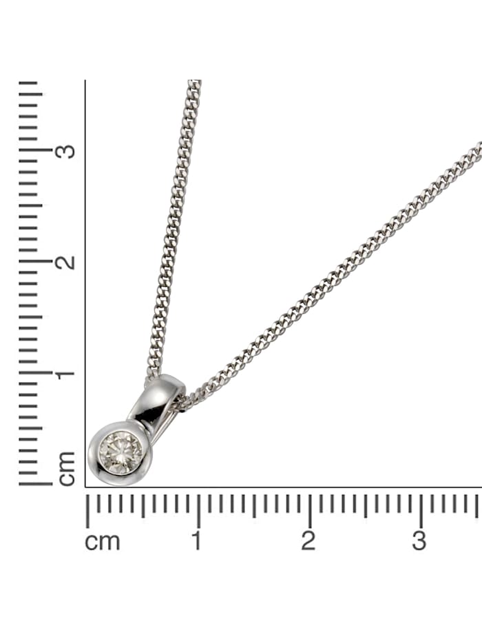Halskette 585/- Gold Diamant weiß Diamant 42/45cm Glänzend 0,20ct.