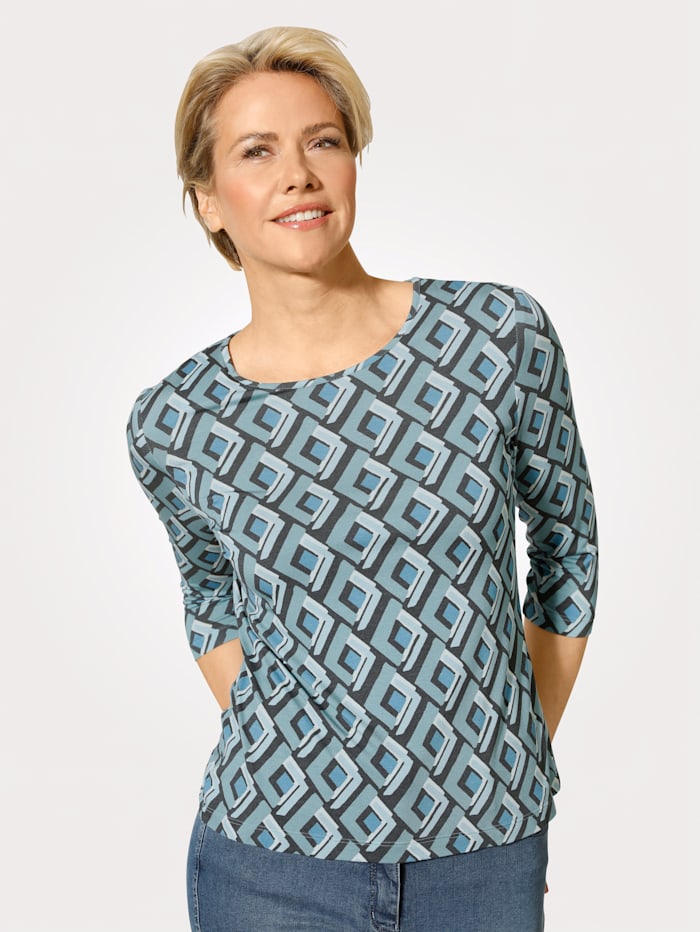 Barbara Lebek T-shirt entièrement imprimé, Turquoise/Menthe
