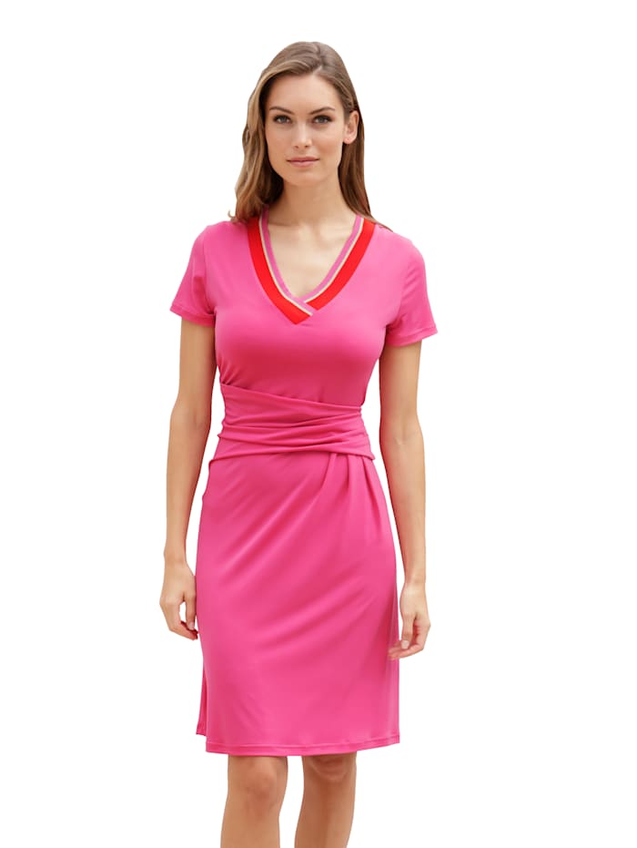 AMY VERMONT Kleid mit Wickeloptik, Pink