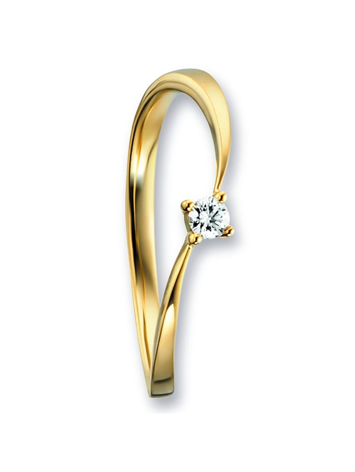 One Element 0,07 ct  Diamant Brillant Ring aus 585 Gelbgold, gold