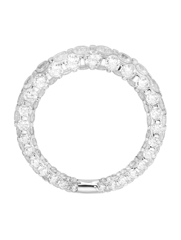 Ring mit weißen Zirkonia Steinen, Silber 925