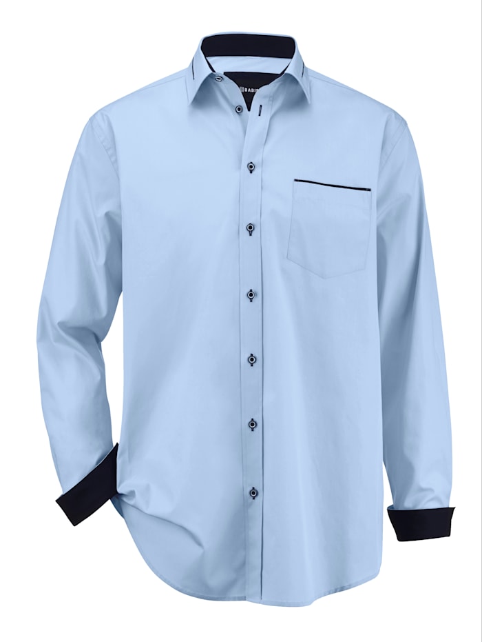 BABISTA Overhemd met contrastkleurig beleg, Blauw