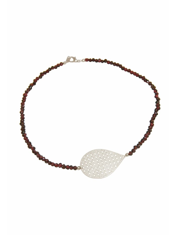 Halskette Choker: Yoga Mandala und Granat Edelsteine