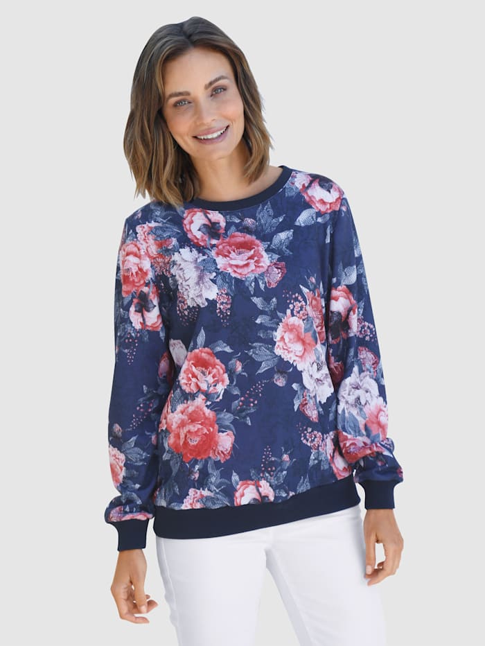 Paola Sweatshirt met bloemenprint, Marine