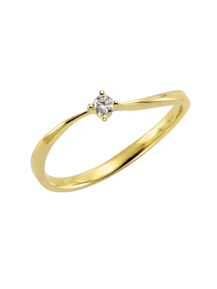Orolino Ring 585/- Gold Brillant weiß Glänzend 0,07ct., gelb