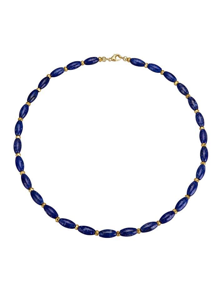 Amara Pierres colorées Collier serti de lapis-lazuli et de pyrites, Bleu