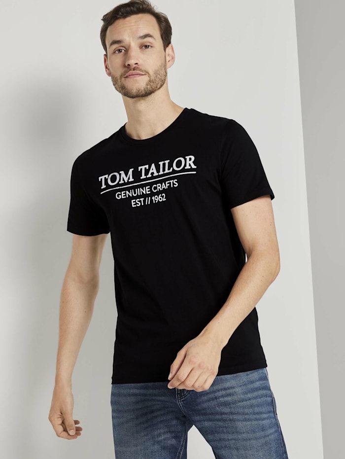 Tom Tailor T-Shirt mit Print, Black