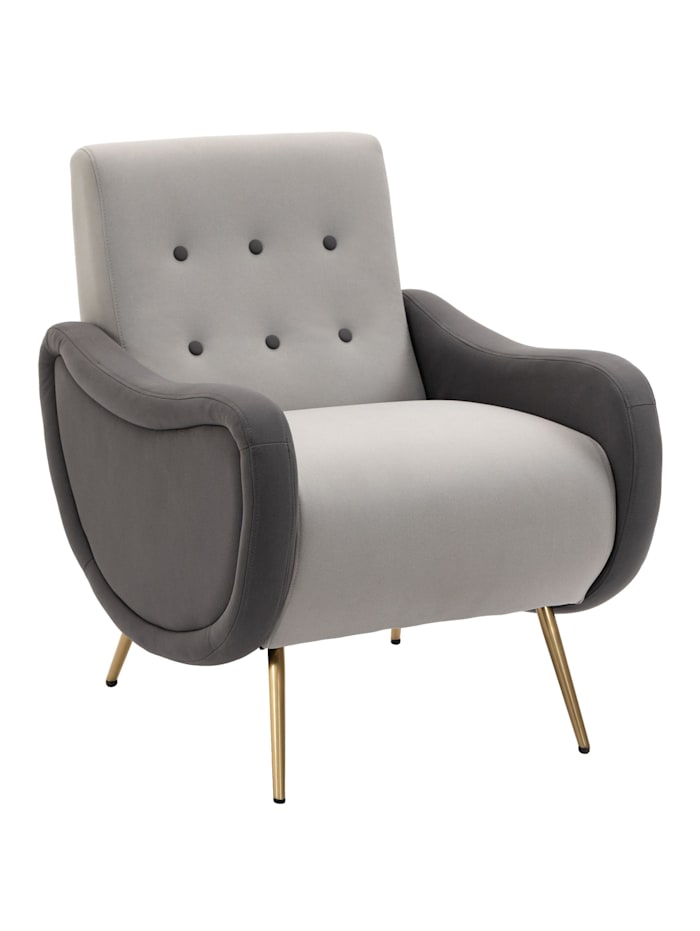 HOMCOM Sofa Einzelsessel mit Tufting Relaxsessel Einzelstuhl, Grau