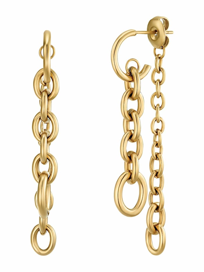 Noelani Ohrhänger Ohrhänger für Damen, Stainless Steel IP Gold, 48 mm lang "Irregular Link" von NOELANI, Gold