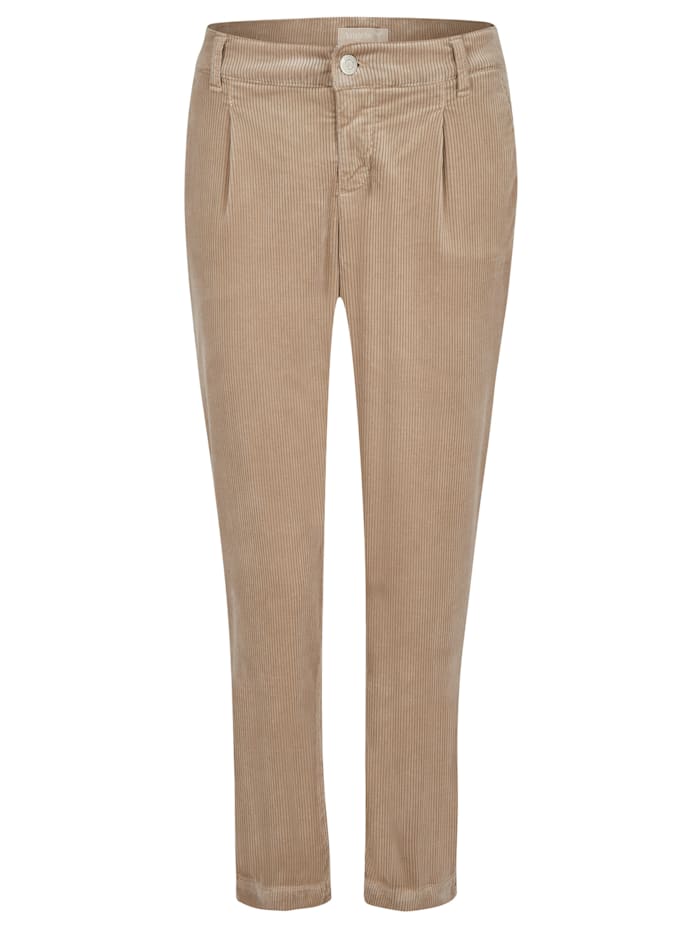 Angels Hose 'Chino Cropped Pleat' in Cord-Look, beige