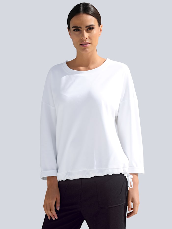 Alba Moda T-shirt style grande taille décontracté, Blanc