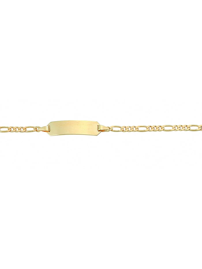 1001 Diamonds 585 Gold Figaro Armband 14 cm, gold