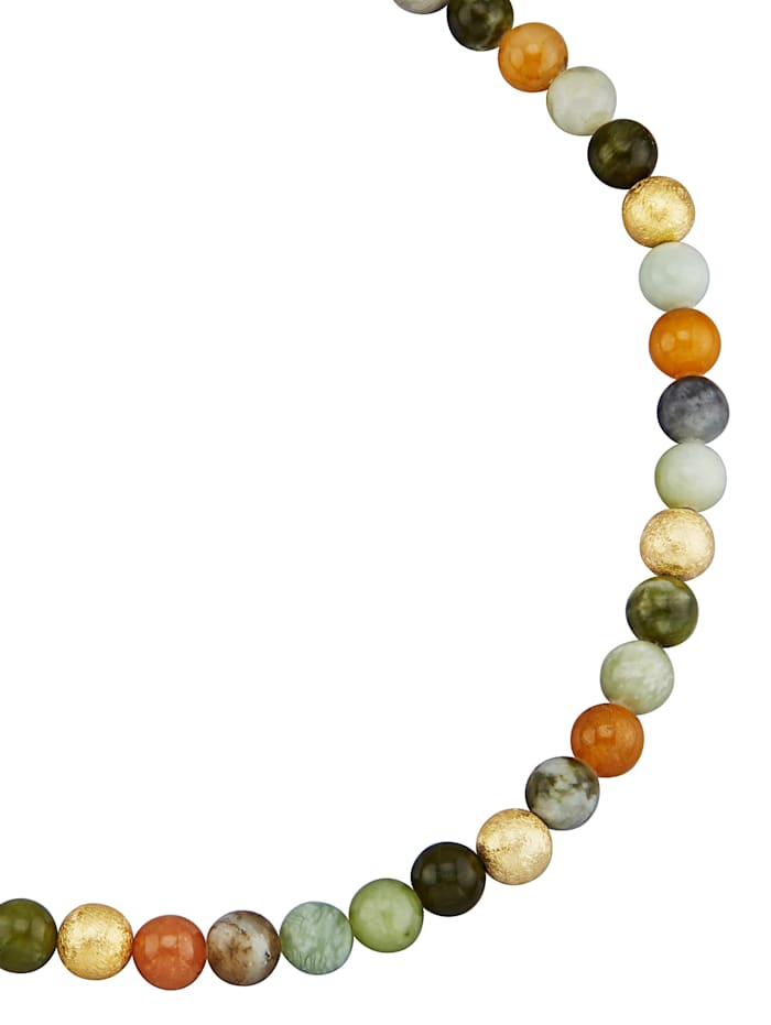 Diemer Farbstein Collier en jade, env. 150 ct., Multicolore