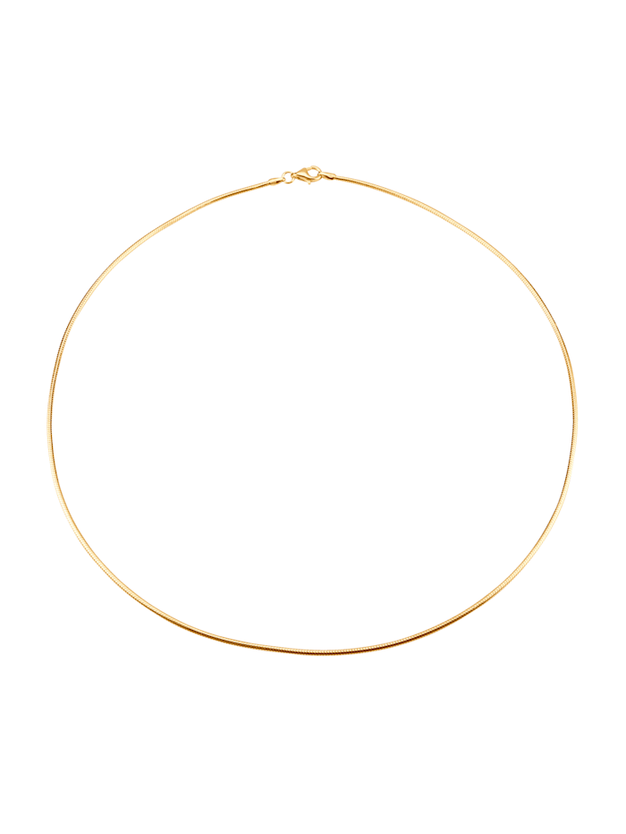 Schlangenkette in Silber 925 50 cm, Gelbgoldfarben