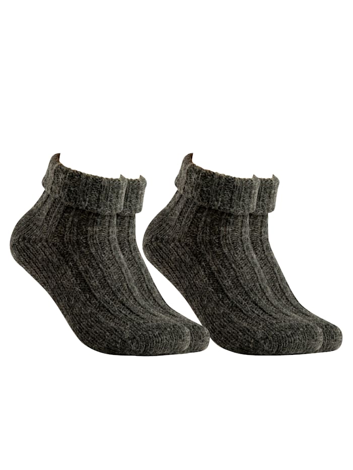 RS Harmony Wollen sokken met omslag, Antraciet