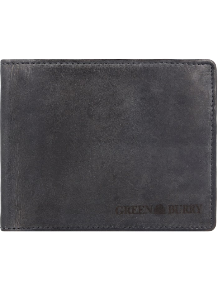 Greenburry Vintage Washed Geldbörse Leder 13 cm, anthrazite