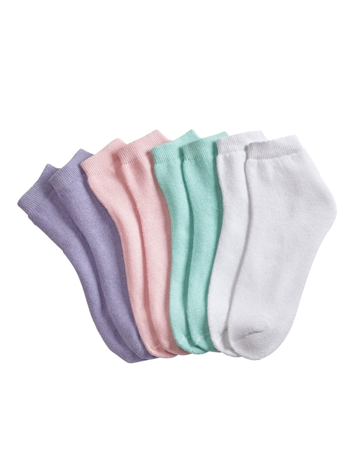 Blue Moon Sokken per 4 paar van zacht materiaal, Roze/Mint/Lila/Wit
