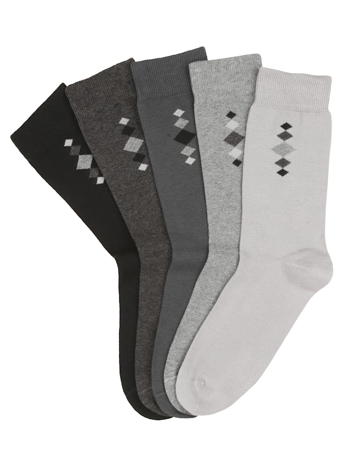 chaussettes homme avec inscription (lot de 5) gris homme