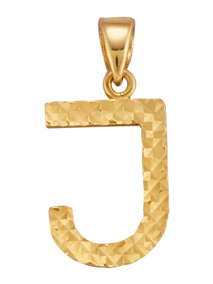 Diemer Gold Buchstaben-Anhänger "J" in Gelbgold 585, Gelbgoldfarben