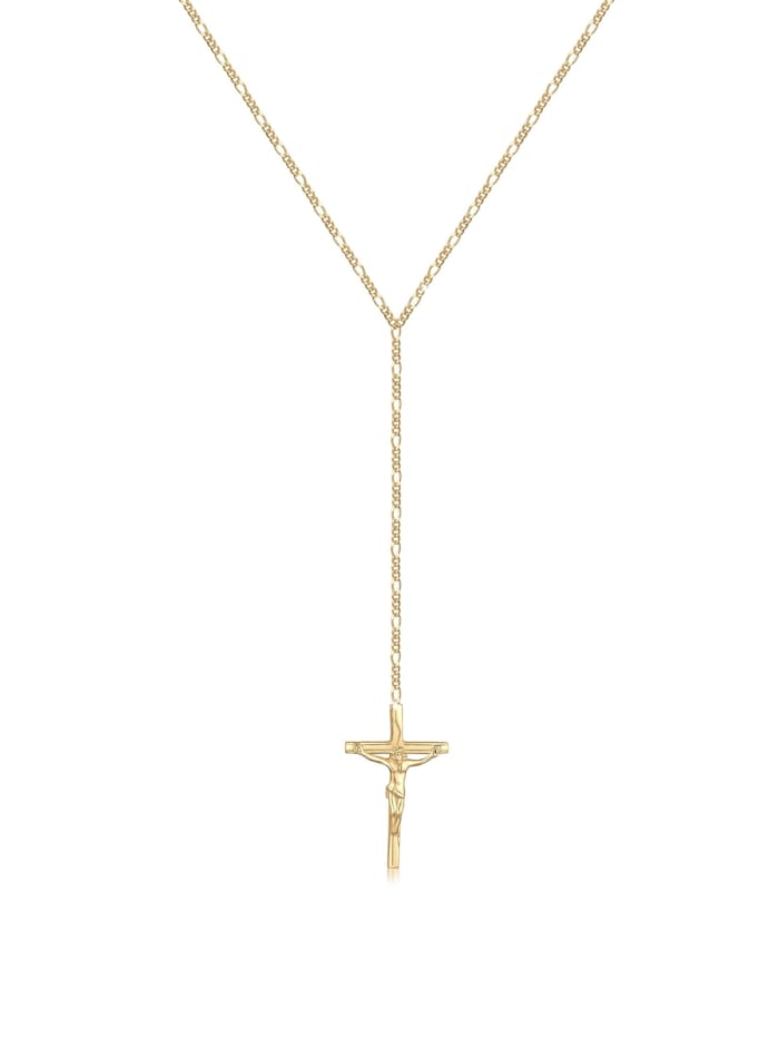 Elli Halskette By @Lleennyyy Y-Kette Figarokette Kreuz 925 Silber, Gold