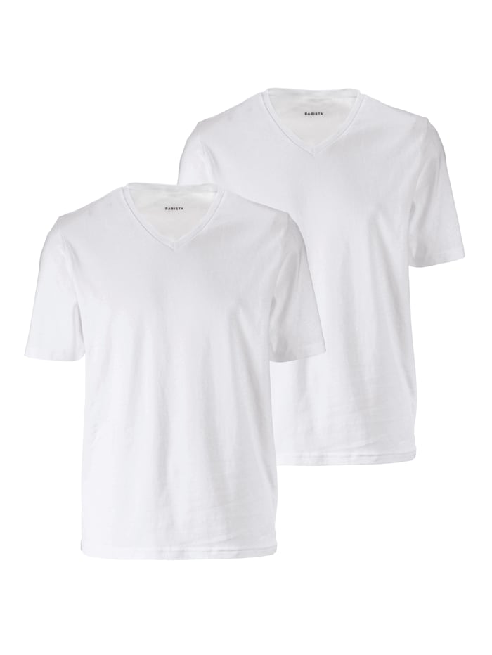 BABISTA T-Shirts, 2er Pack mit V-Ausschnitt, Weiß