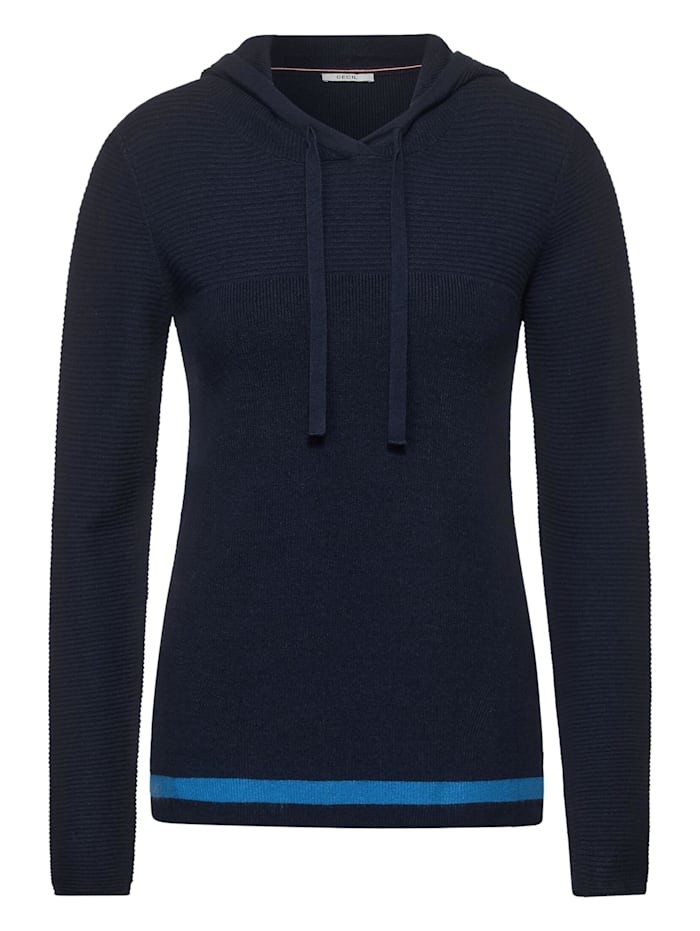 Cecil Pullover im Hoodie Style, deep blue
