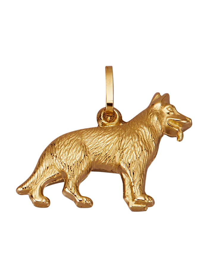 Diemer Gold Schäferhund-Anhänger in Gelbgold 585, Gelbgoldfarben