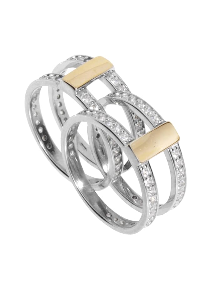 Ring - Sunny Exklusiv - Silber 925/000 & Gold 585/000 - Zirkonia