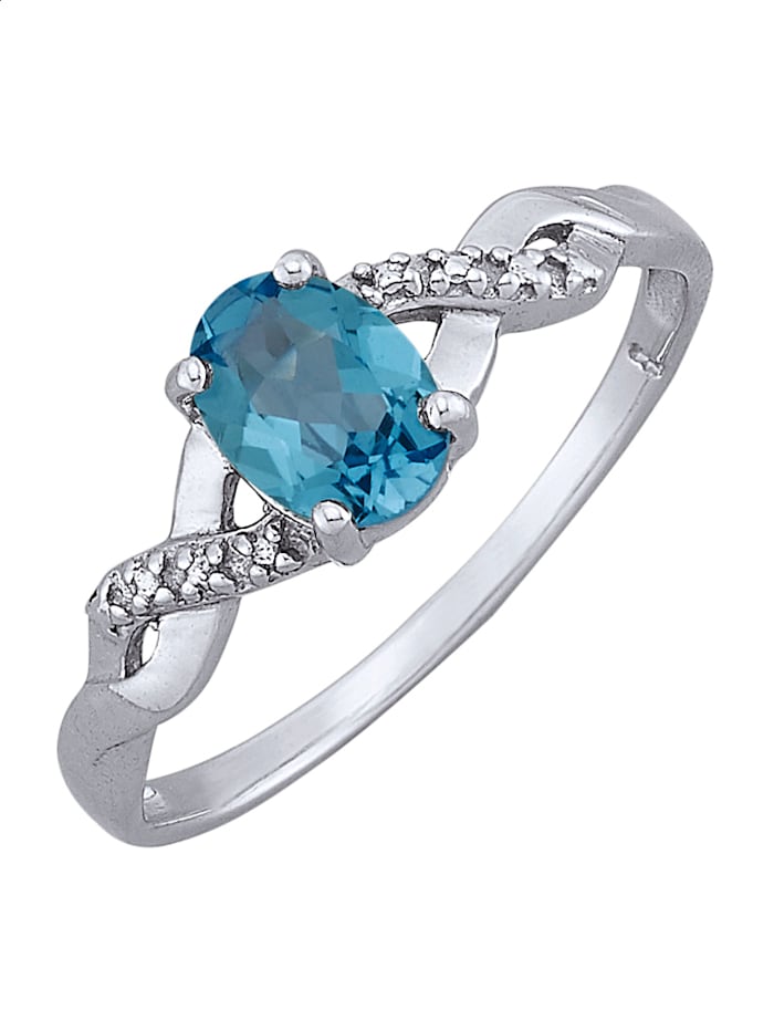 Damesring met blauwtopaas Blauw Klingel Dames Sieraden Ringen 