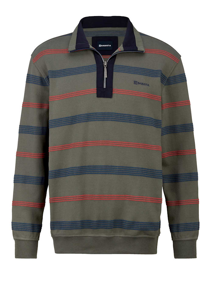 BABISTA Sweatshirt mit Jacquard-Streifen, Oliv