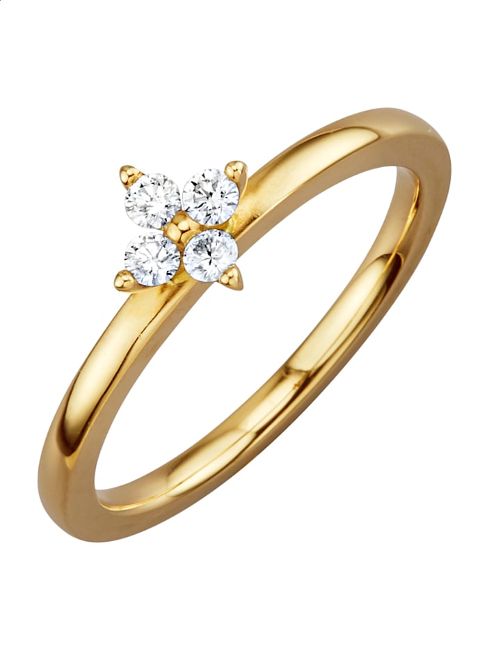 Diemer Diamant Damenring mit Brillanten in Gelbgold 585, Gelbgold