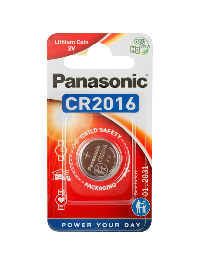 Panasonic Batterie Lithium Knopfzelle CR-2016EL/1B CR2016, bunt/multi