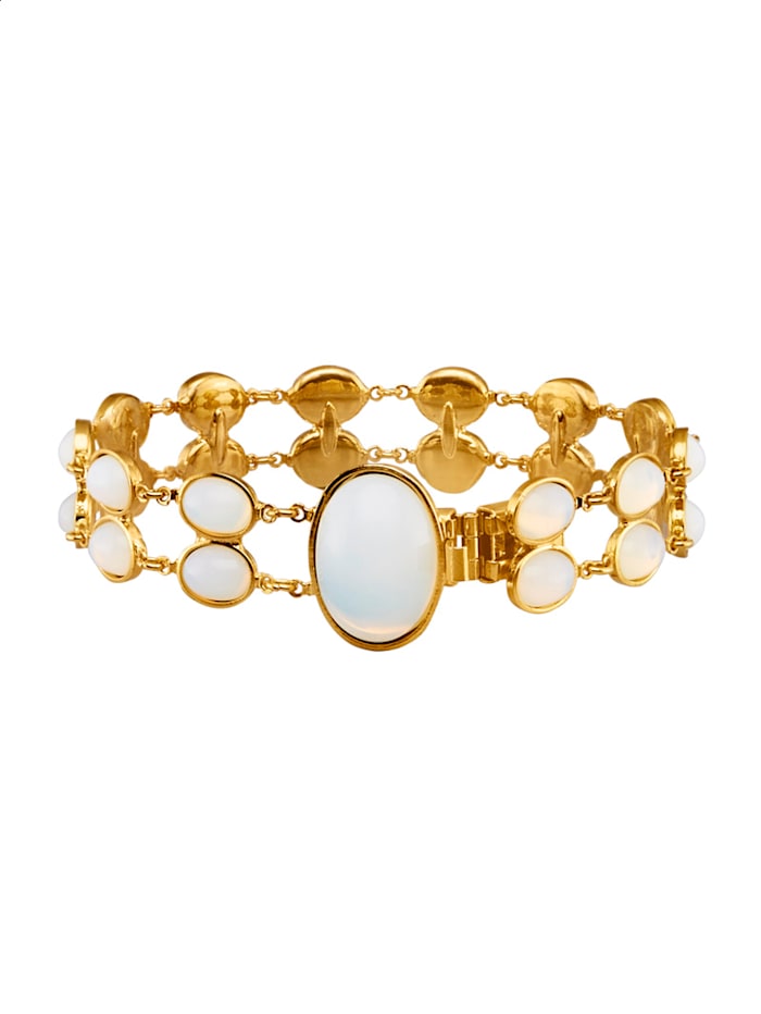 Golden Style Armband mit Kristallen, Weiß