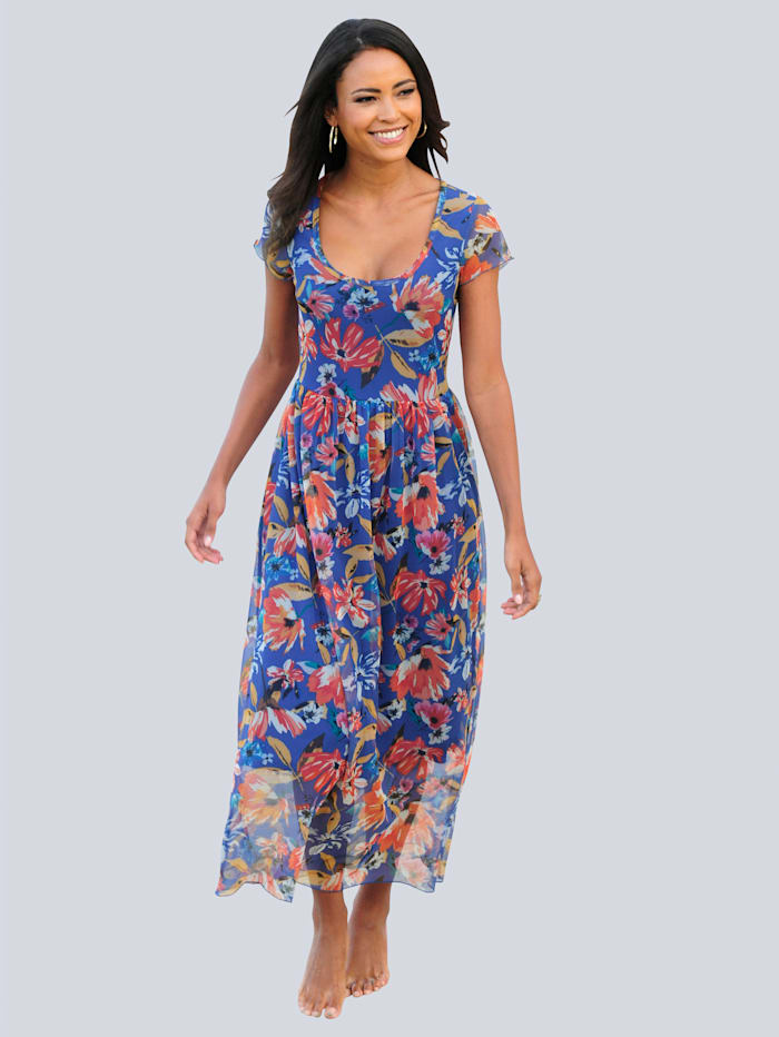 Maxi-jurk met trendy meshmateriaal