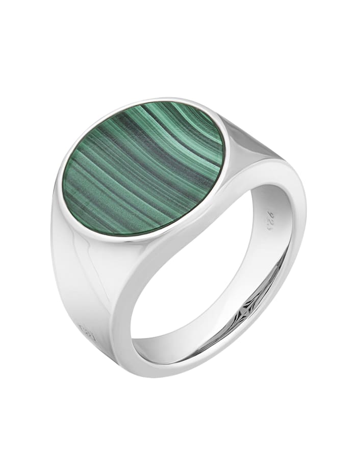 Ring 925/- Sterling Silber Malachit grün Glänzend 2,50ct