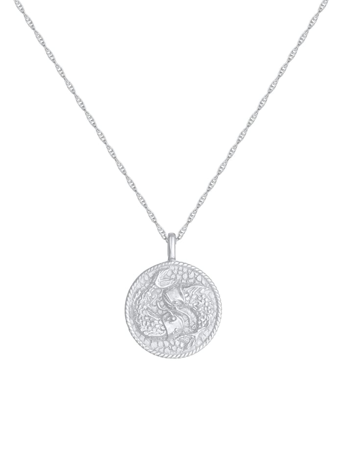 Halskette Sternzeichen Fisch Astro Münze 925 Silber