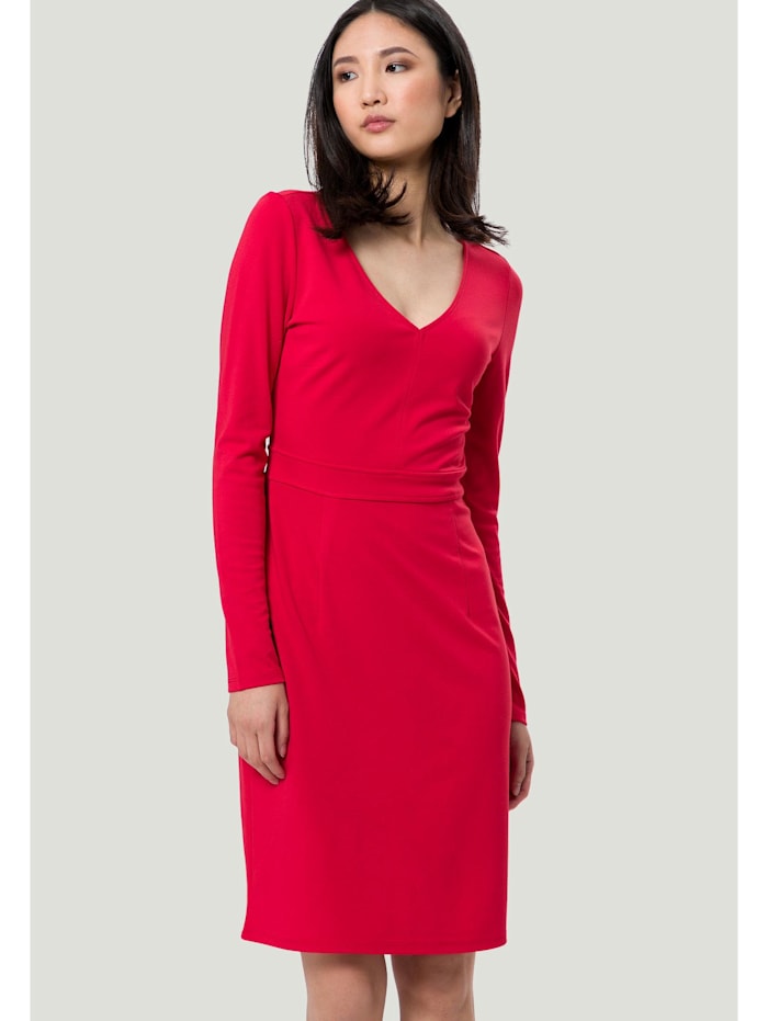 zero Kleid mit V-Ausschnitt, pure red