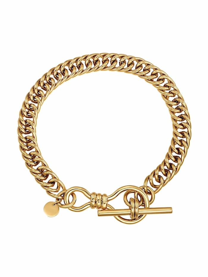 Noelani Armband für Damen, Stainless Steel IP Gold, Fantasiekette T-Bar 19 cm "Link", Gold