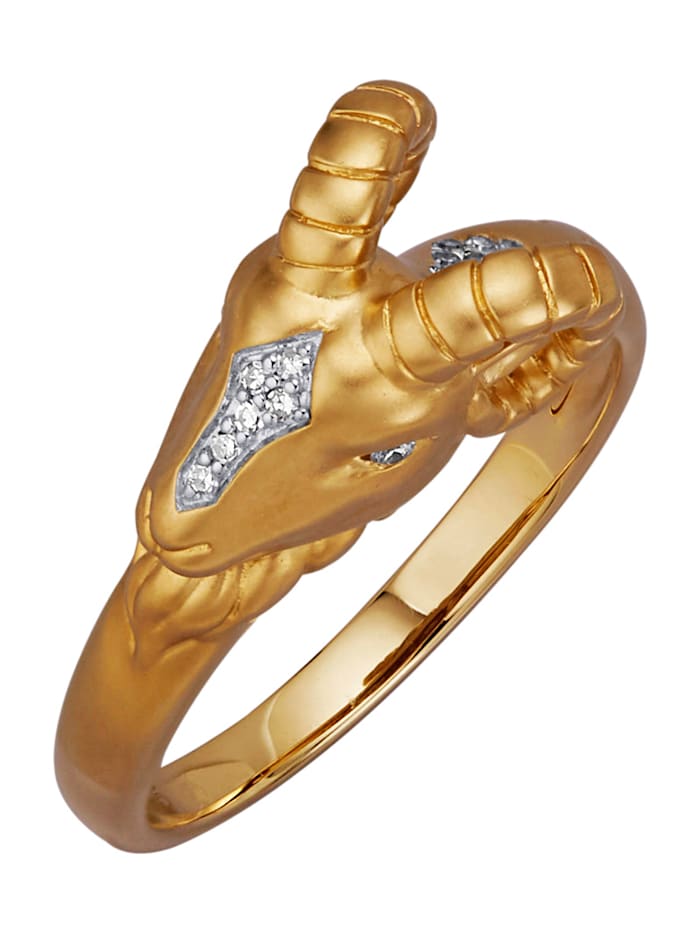 Diemer Diamant Ring Ram met diamanten, Geelgoudkleur