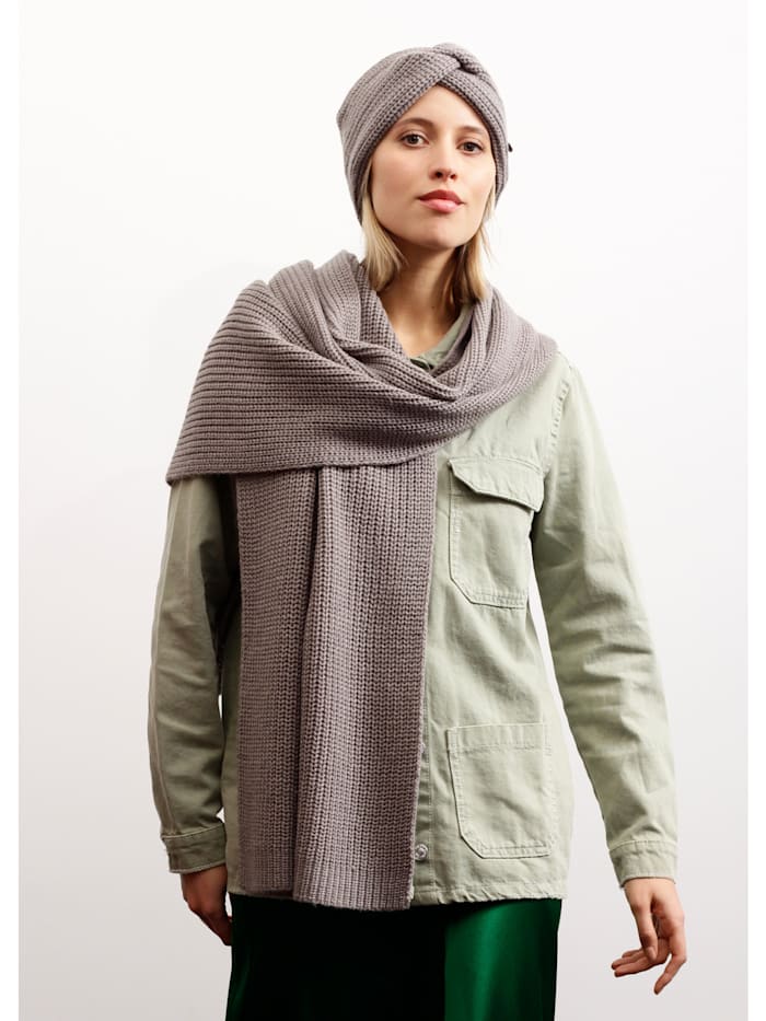 Rippstrick-Schal mit Wolle