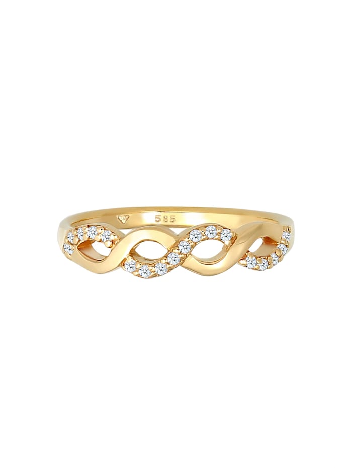 Ring Infinity Verlobung Diamant (0.09 Ct.) 585 Gelbgold